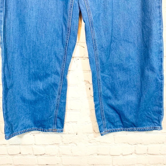 Forever 21 wide leg crop Jeans hi rise long front pockets - Picture 3 of 7